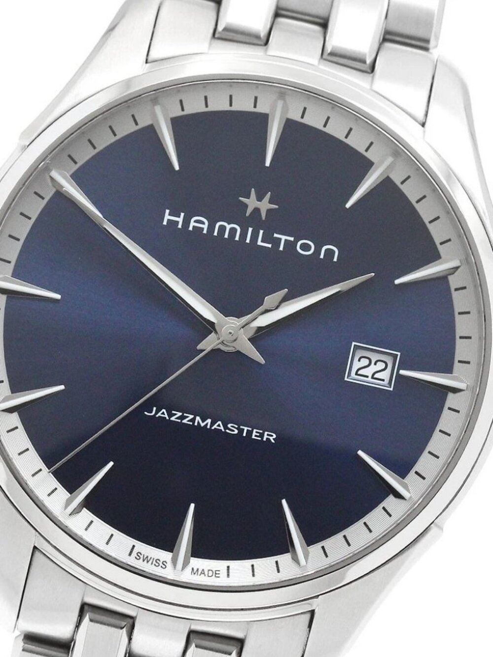 HAMILTON Jazz master H324510 Date Navy Dial Quartz Men's Watch_964908